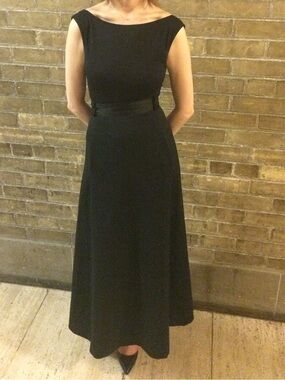 Classic Black Formal A-Line Maxi Skirt
